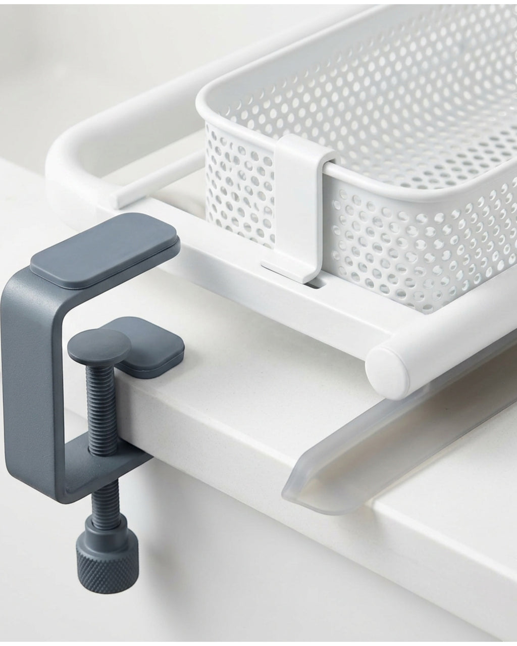 Bwrkp Clamp-On Cantilever Sink Draining Rack White Slate - Detail view
