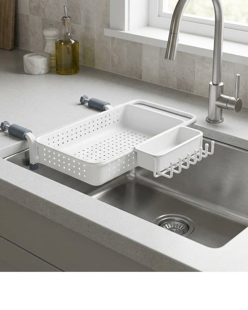 Bwrkp Clamp-On Cantilever Sink Draining Rack White Slate - Lifestyle view
