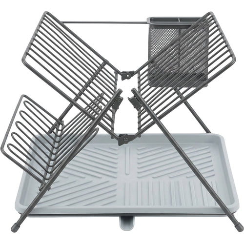 Bwrkp Folding A-Frame Dish Draining Rack Graphite Gray - Product view